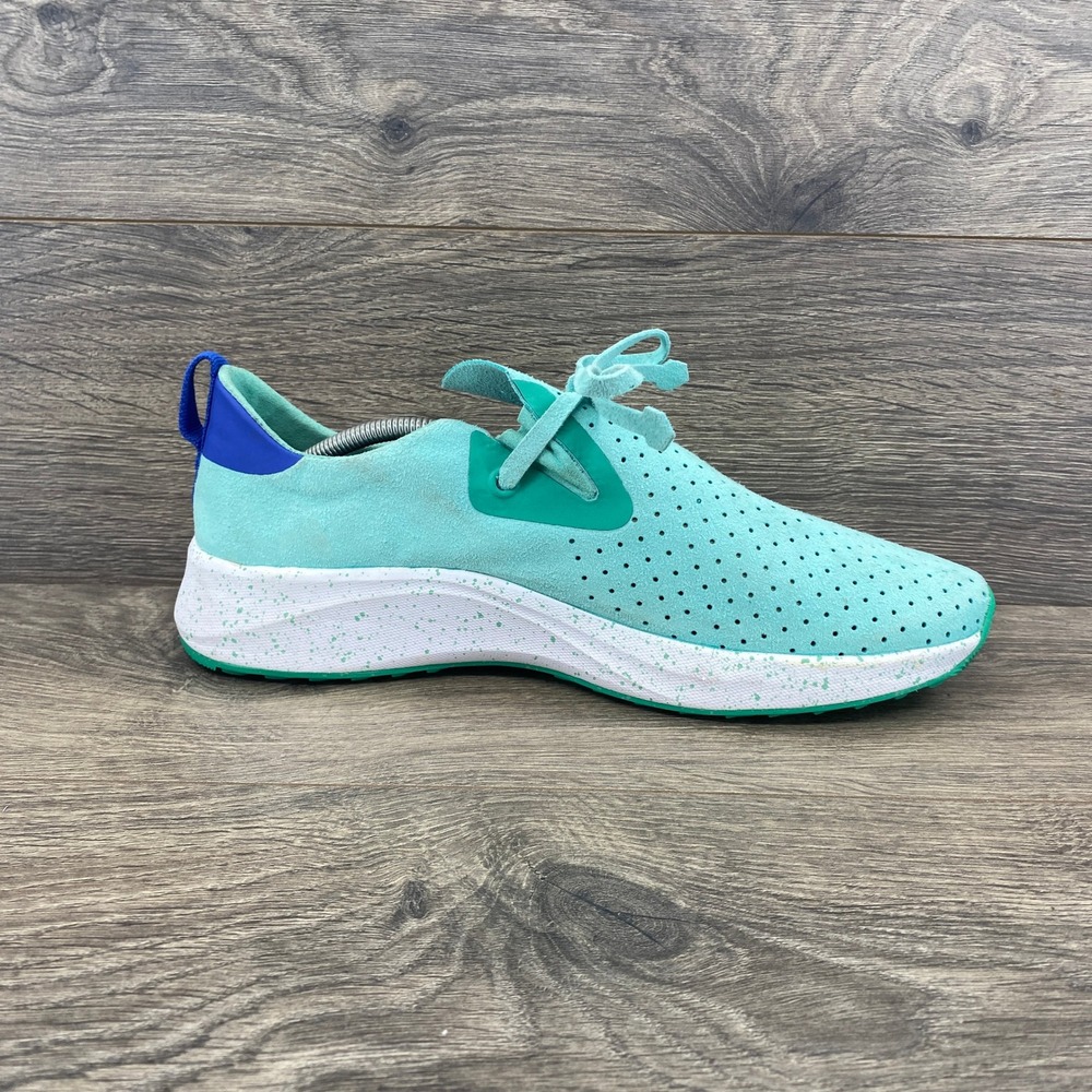 Native Mercury Liteknit Sneaker Mens 8 Turquoise Blue Perforated Speckled Sole - Picture 5 of 9